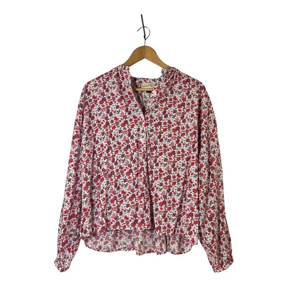 Universal Thread Floral Peasant Balloon Sleeve Top SZ S - Picture 2 of 11